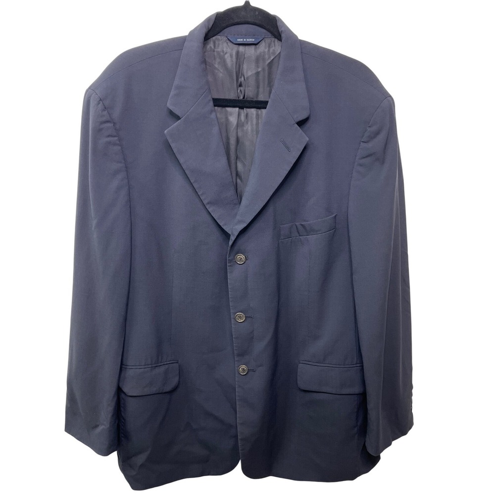 Brooks‎ Brothers Dark Navy Blue Wool Blazer Suit Jacket Mens 44S Office Formal